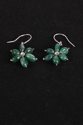 Stylish Aventurine Flower Dark Green Earring